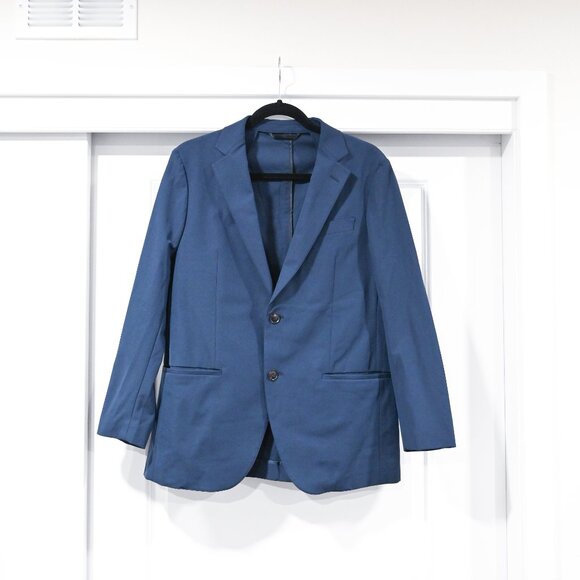 Sene Men's Size Medium 100% Polyester Blue Travel Blazer - Picture 3 of 8